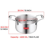Triply Stainless Steel Tope with Handle, Induction Bottom -  4.2 L, 22.5 cm