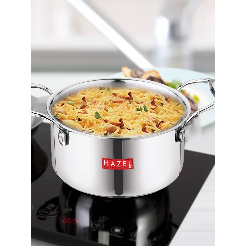 Triply Stainless Steel Casserole with Lid Induction Cook & Serve