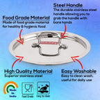 Stainless Steel Cookware Lid With Handle -  (Outer Diameter 20 cm, Inner Diameter 18 cm)