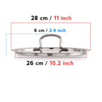 Stainless Steel Cookware Lid With Handle -  (Outer Diameter 28 cm, Inner Diameter 26 cm)