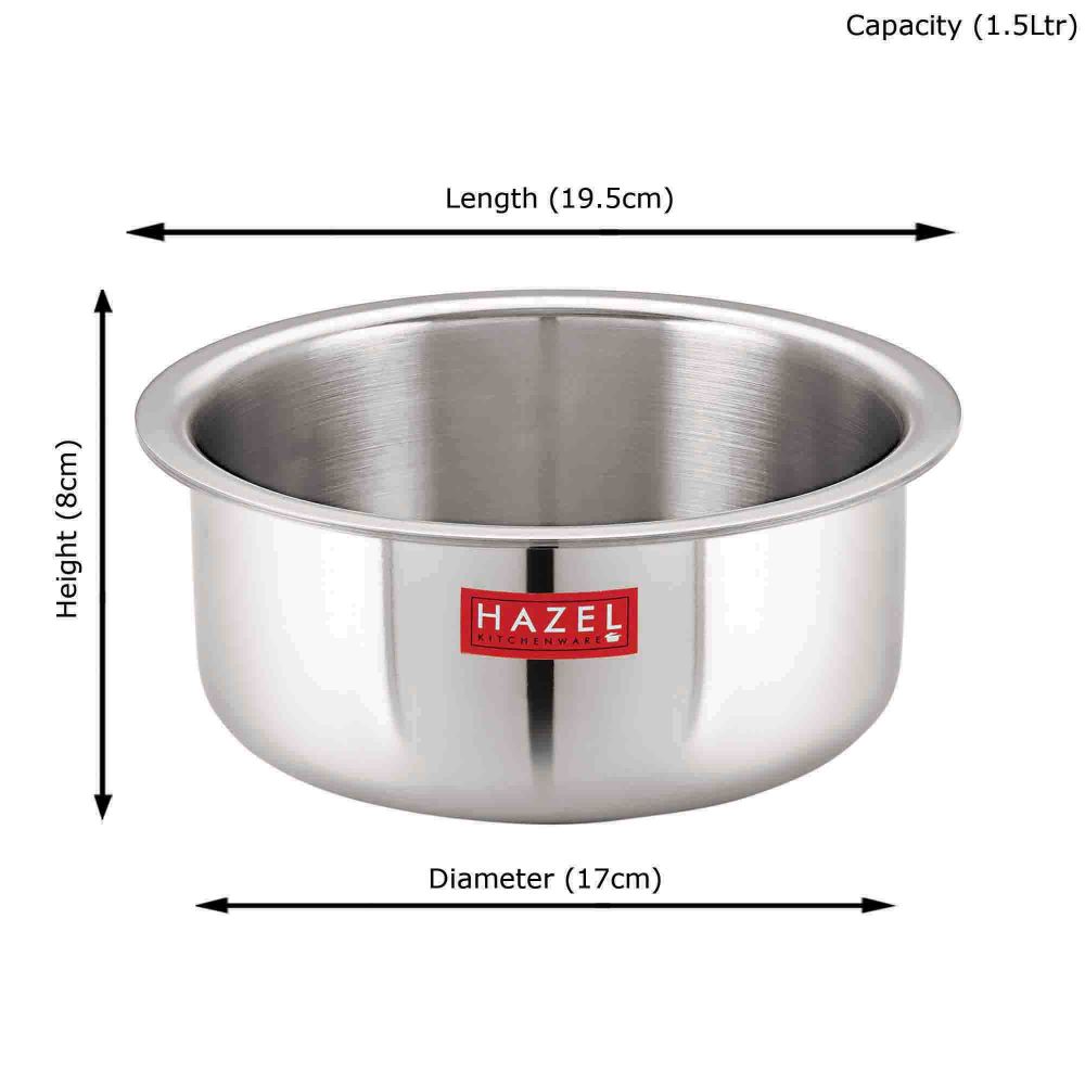 Triply Stainless Steel  Tope with Induction Base 1.5 L, 17 cm