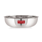 Stainless Steel Tasla/Kadai With Lid - Set of 3(1000, 1500, 1800 ML) with feature callouts.