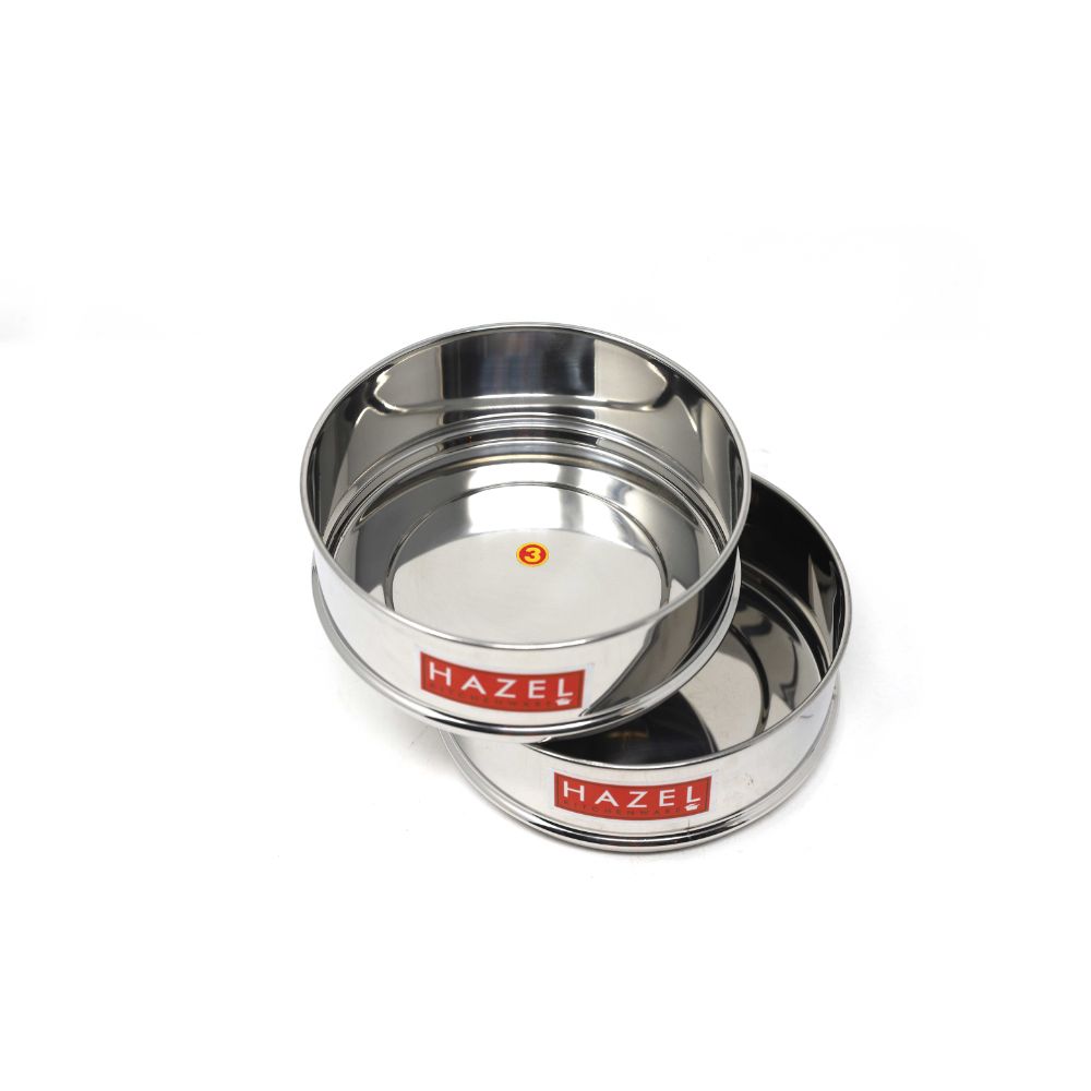 Stainless Steel Pressure Cooker Dabba Set, Flat Stackable Containers
