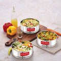Stainless Steel Round 8 L Pressure Cooker Dabba Set Of 3 , 1150ML