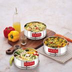 Stainless Steel Round 8 L Pressure Cooker Dabba Set Of 3 , 1150ML