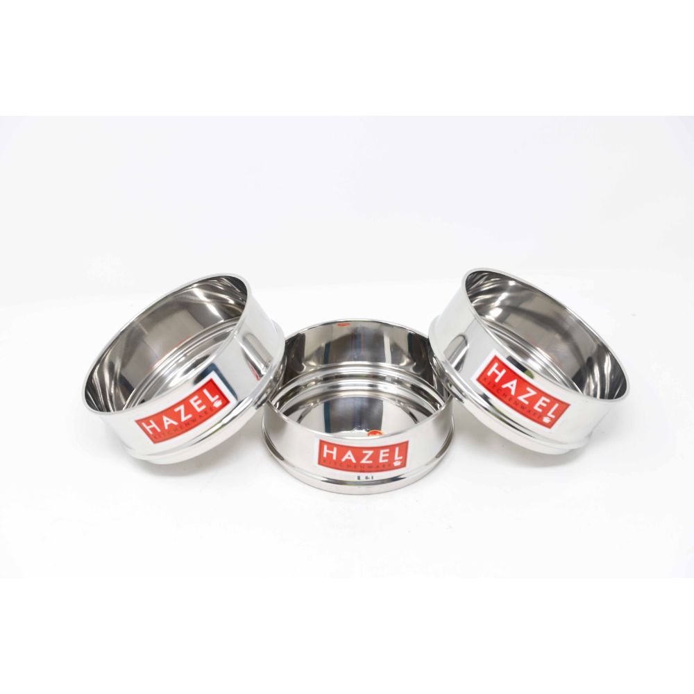 Stainless Steel Round 8 L Pressure Cooker Dabba Set Of 3 , 1150ML