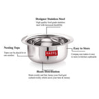 Stainless Steel Mini Patila Set of 3 – Round Bottom (300,500, 800 ML)