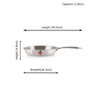 Triply Stainless Steel Induction Bottom Fry Pan, 1.8 L, 24 cm