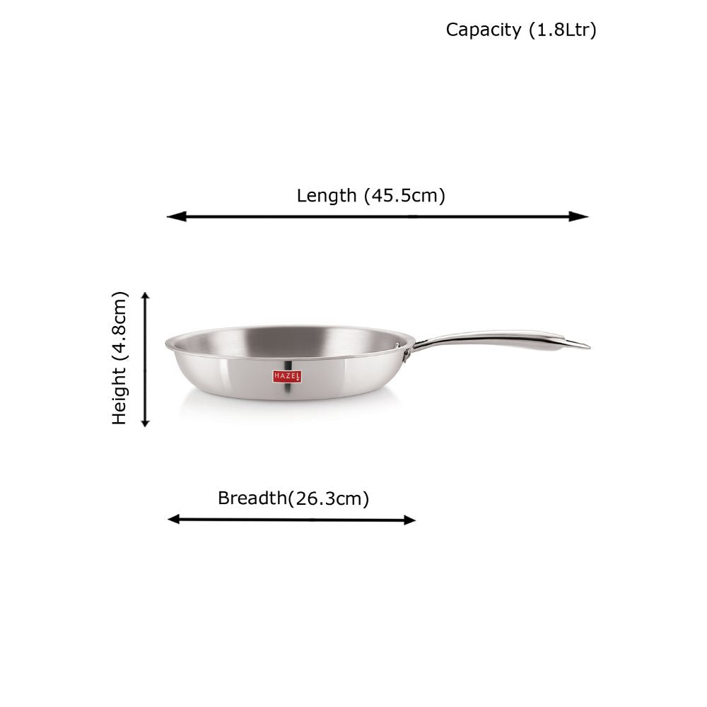 Triply Stainless Steel Non-Stick Fry Pan, Induction Compatible Steel