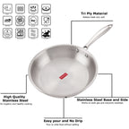 Triply Stainless Steel Induction Bottom Fry Pan, 1.8 L, 24 cm