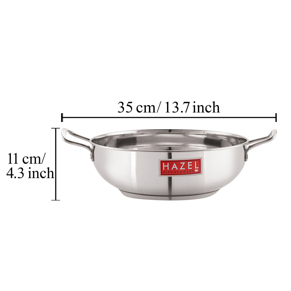 Stainless Steel Induction Bottom Kadai -  4L, 27cm