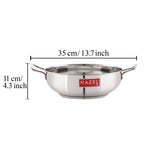 Stainless Steel Induction Bottom Kadai -  4L, 27cm