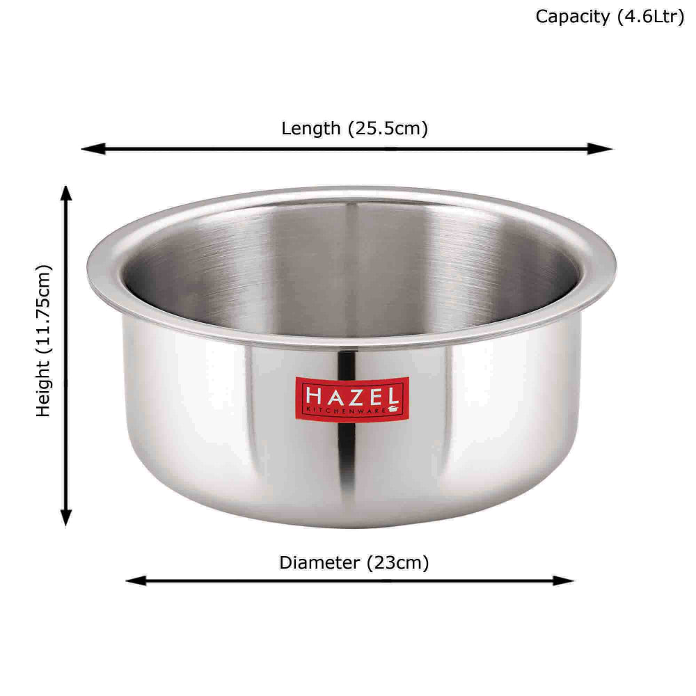 Triply Stainless Steel  Tope with Induction Base, 4.6 L, 23 cm