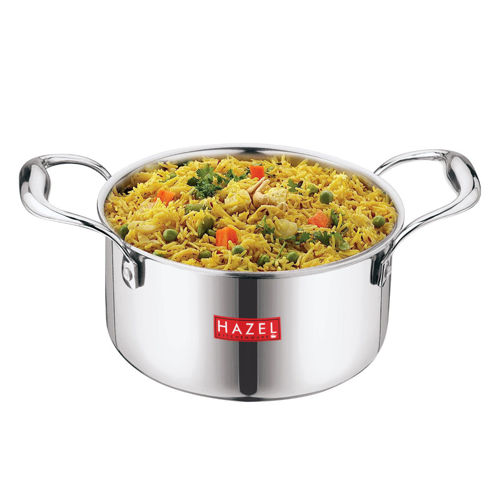 Triply Stainless Steel Tope with Handle, Induction Bottom - 3.2 L, 20.5 cm