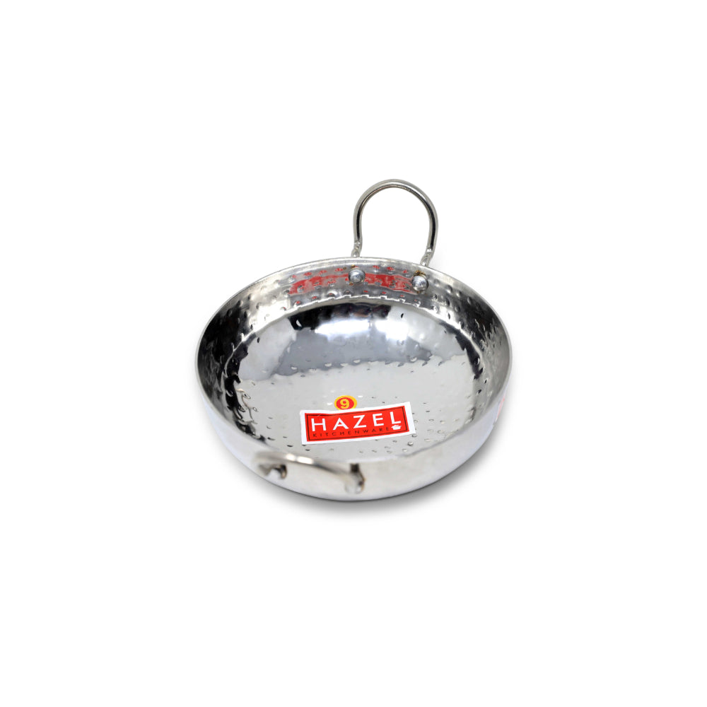 Stainless Steel Hammered Deep Kadai, 1 L -18cm