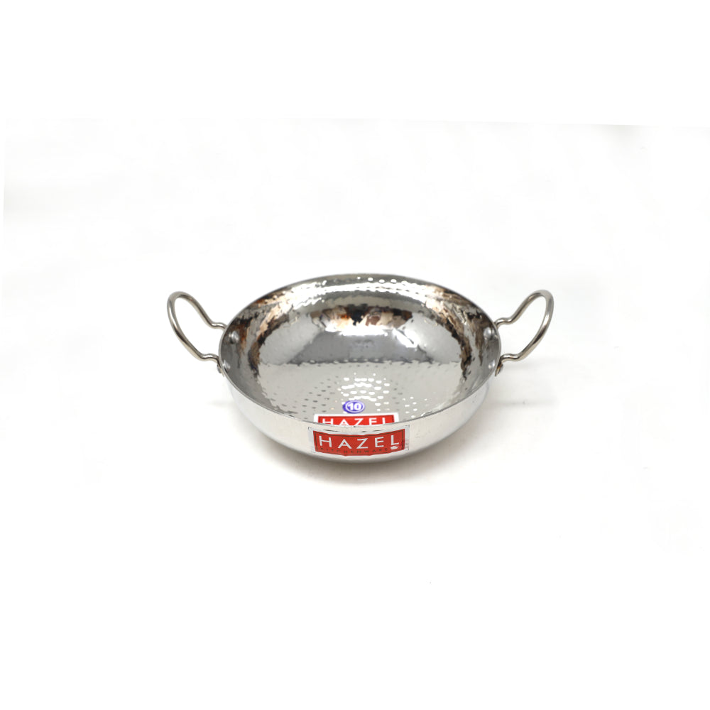 Stainless Steel Hammered Deep Kadai, 1350ML -20.5cm
