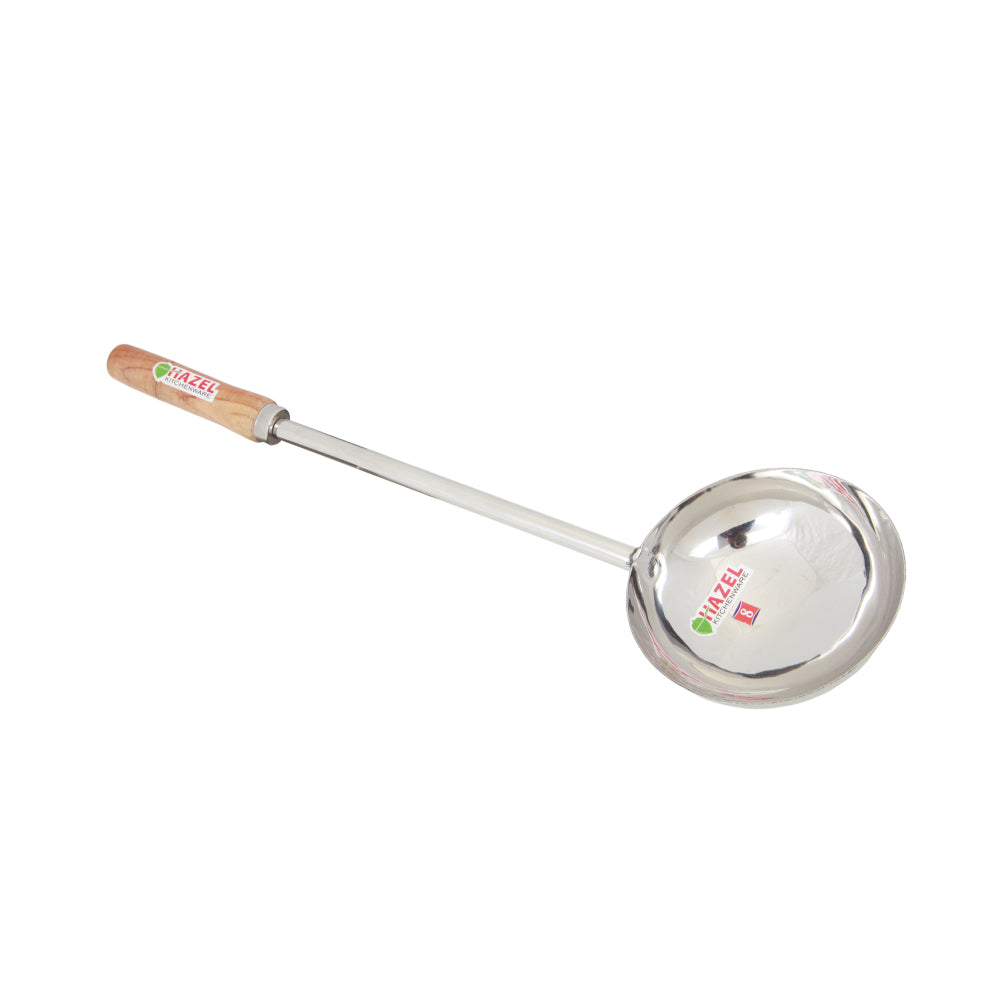 Jumbo Steel Tadka Pan – Long Wooden Handle, 600 ML - 28cm
