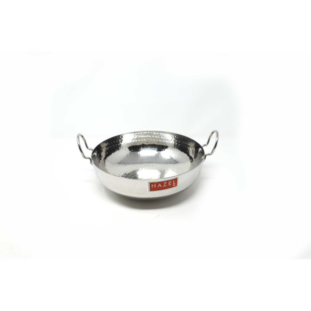 Stainless Steel Hammered Deep Kadai, 3.45 L -27cm