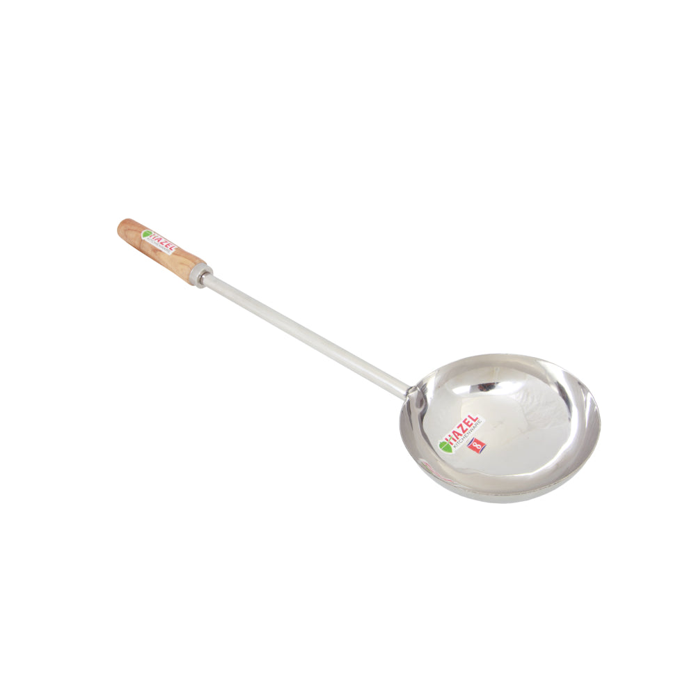 Jumbo Steel Tadka Pan – Long Wooden Handle, 600 ML - 28cm