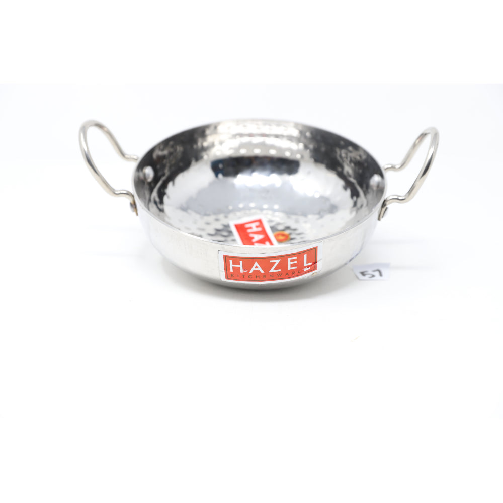 Stainless Steel Hammered Deep Kadai, 1 L -18cm