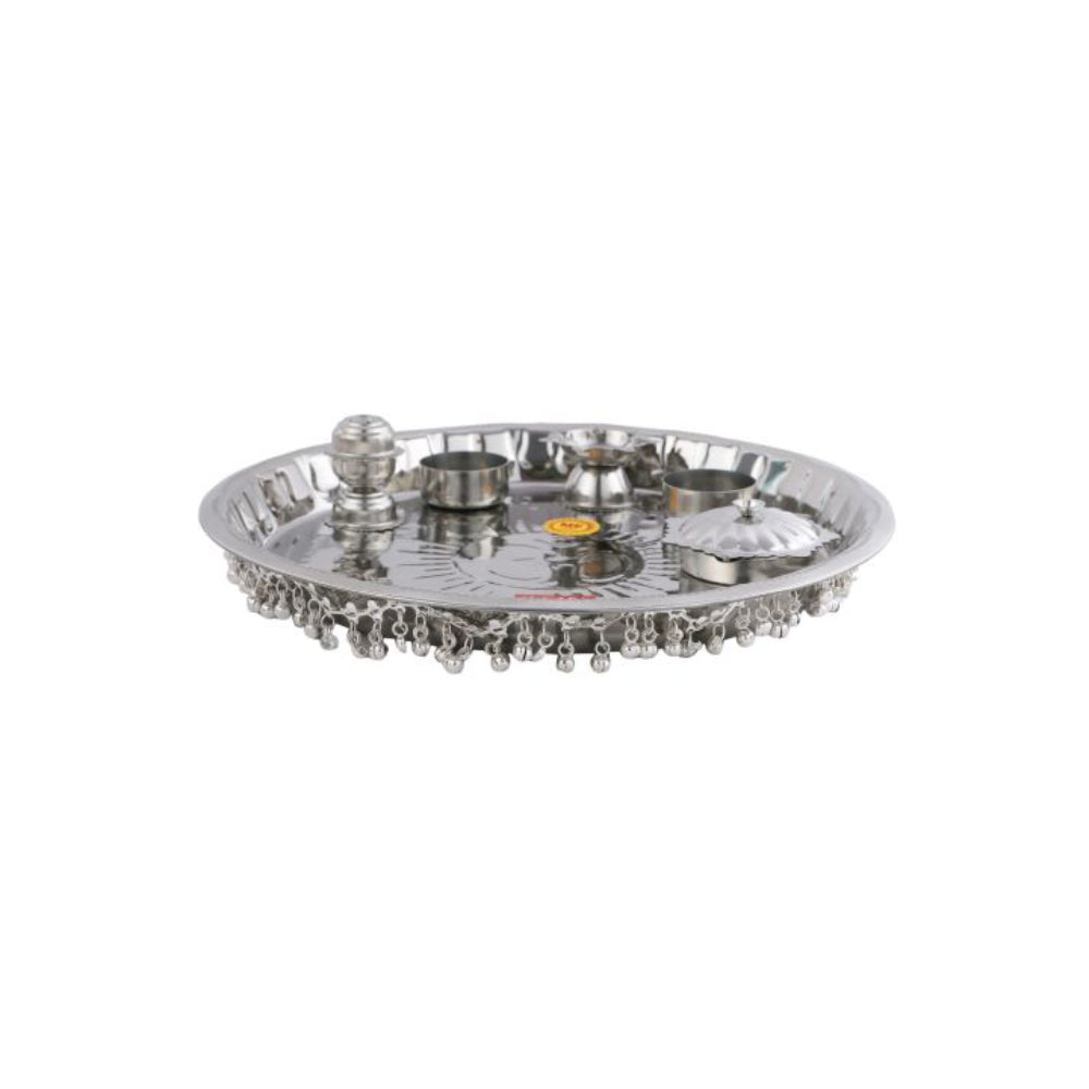 Steel Ghungroo Pooja Thali