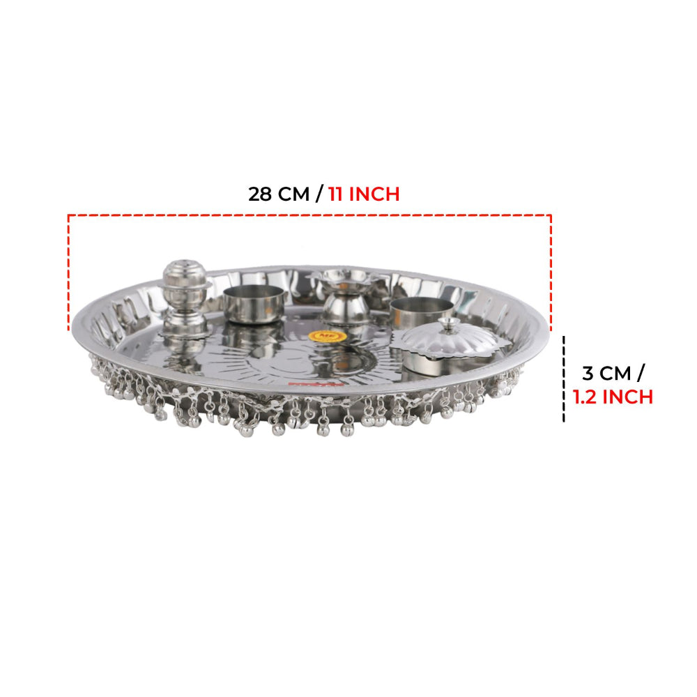 Steel Ghungroo Pooja Thali