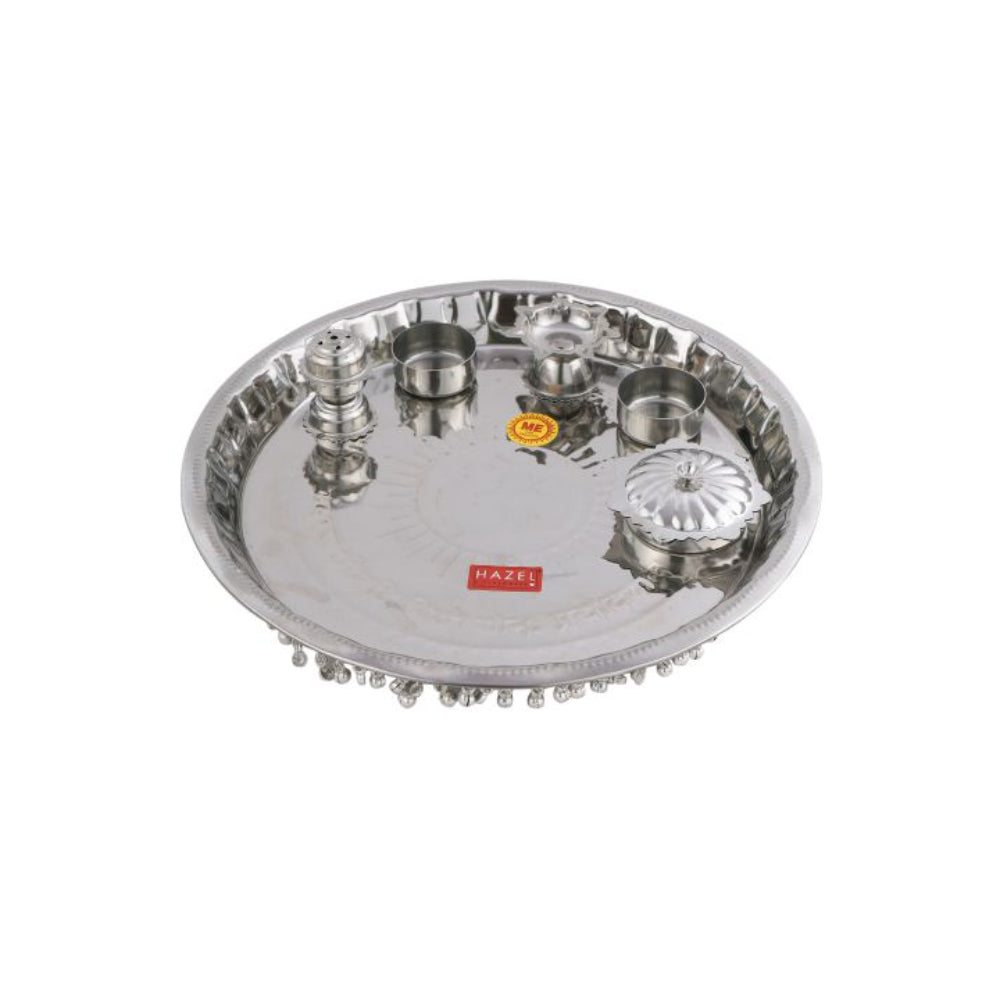 Steel Ghungroo Pooja Thali