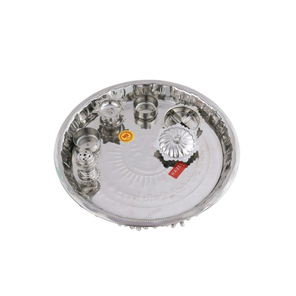 Steel Ghungroo Pooja Thali