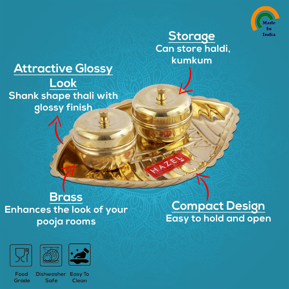 Brass Shank Karma Pooja Aarti Thali