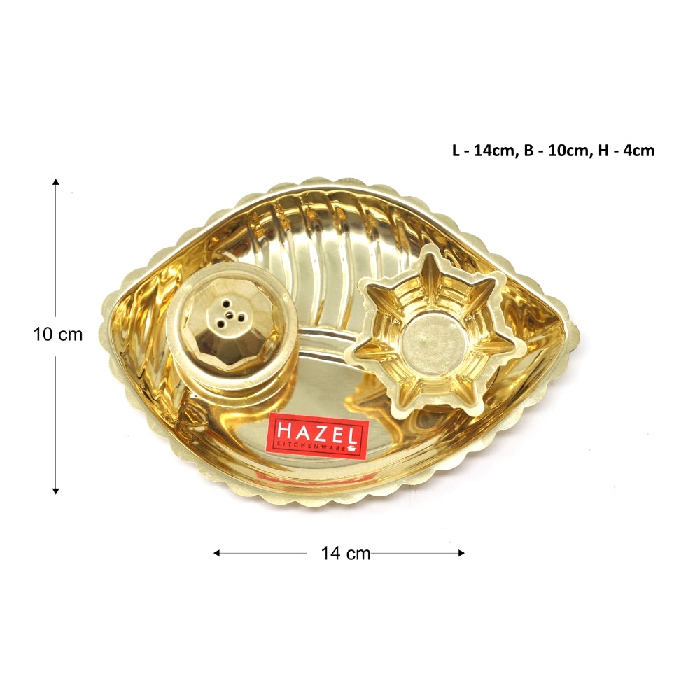 Brass Shank Karma Pooja Thali - Set Of 1