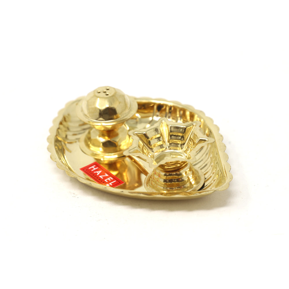 Brass Shank Karma Pooja Thali - Set Of 1