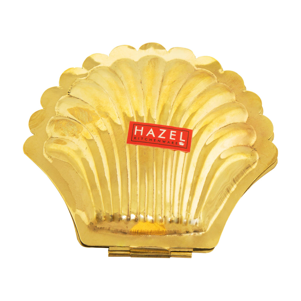 Brass  Haldi Kumkum Box with 3 Detachable Dabbis, 11.5cm