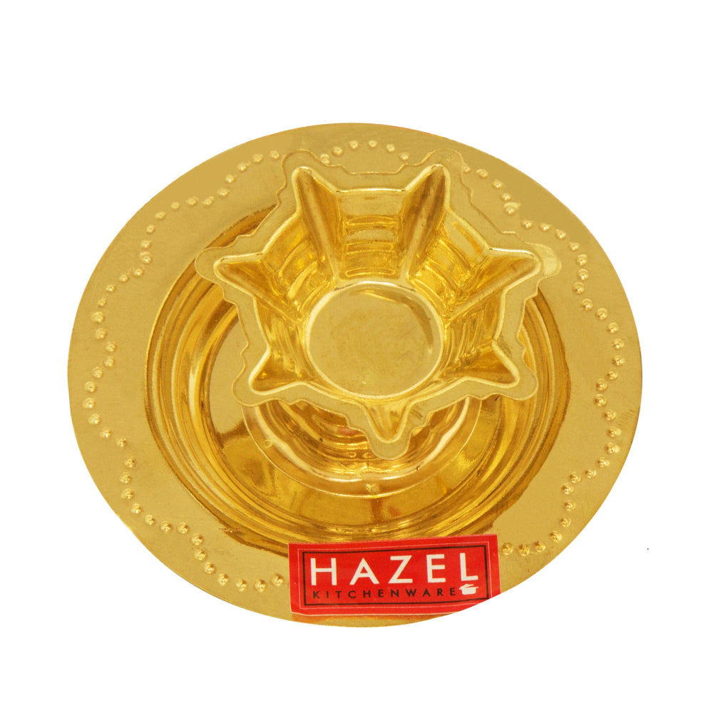 Small Brass Diya Thali, 8cm
