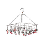 Stainless Steel Hanger - 25 Clips With Plastic Grip