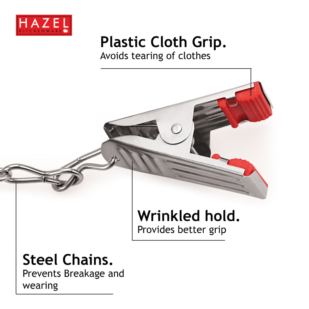 Stainless Steel Hanger - 25 Clips With Plastic Grip