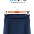 Wooden Hanger For Clothes with Steel Clips - 13 Inch