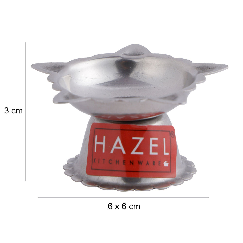 Panchwati Stainless Steel Diya – 5 Wati (6 × 3 cm)