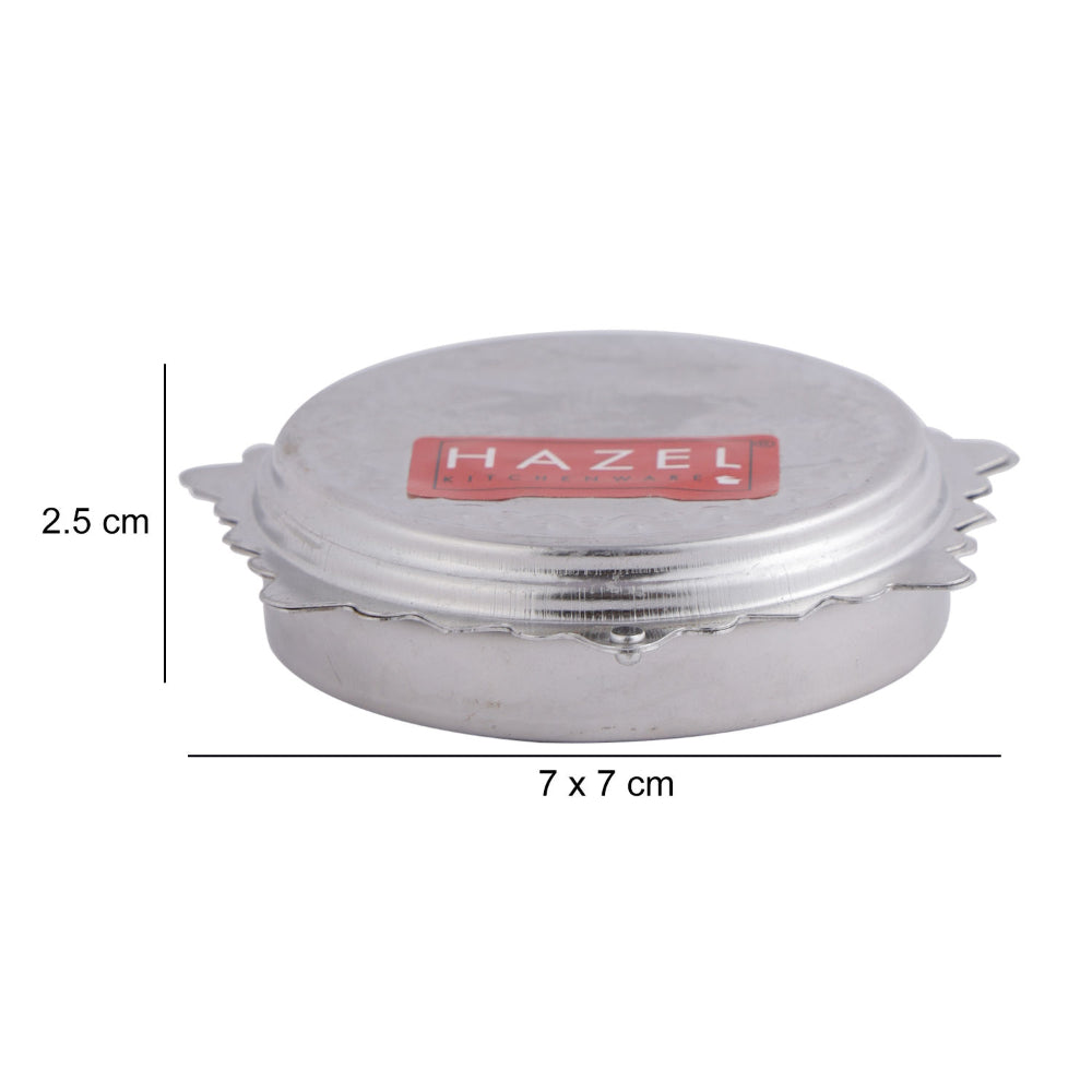 Stainless Steel Kumkum Box – 7 × 2.5 cm