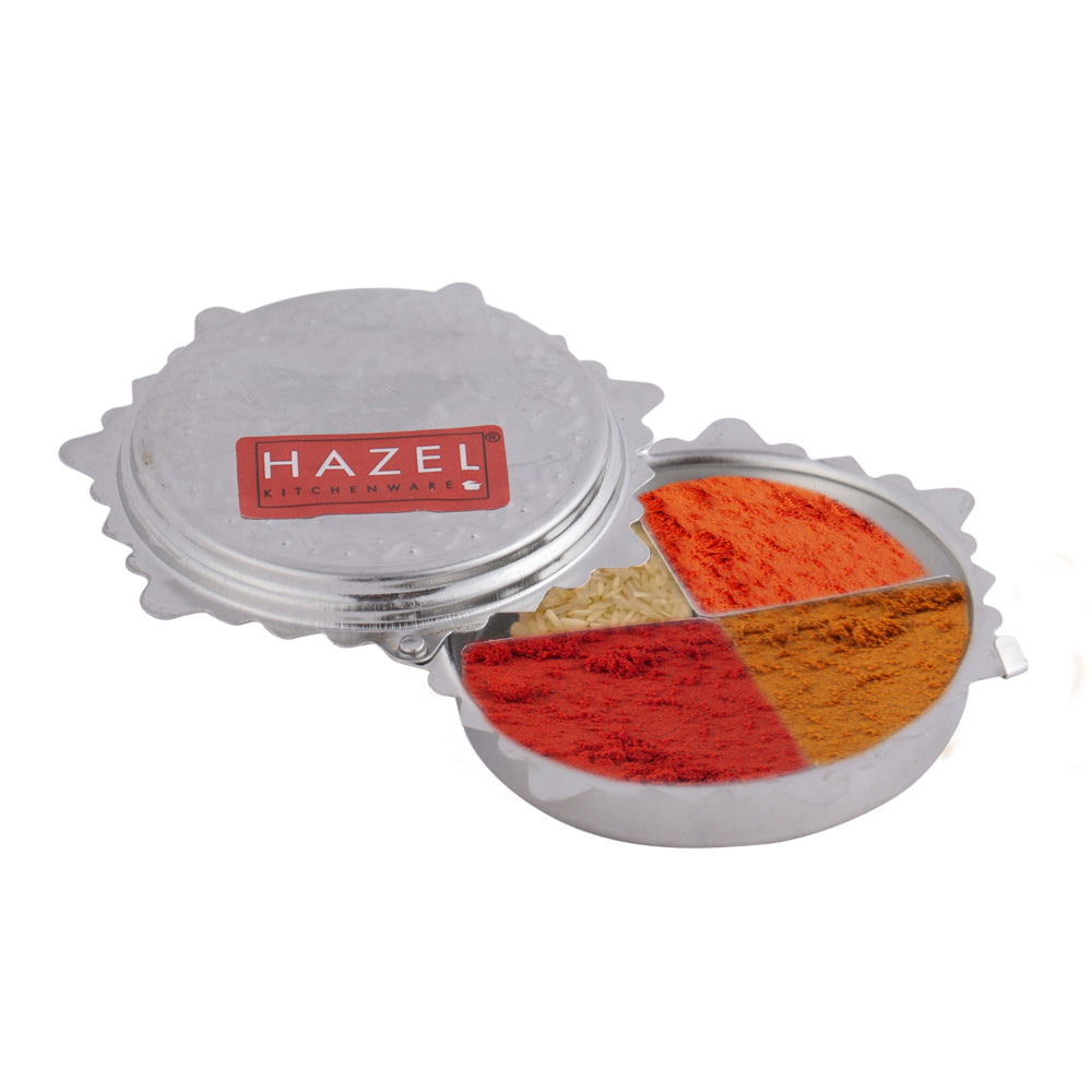 Stainless Steel Kumkum Box – 7 × 2.5 cm