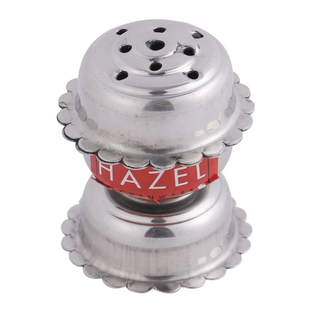 Stainless steel agarbatti holder shown at an angle on a white background.