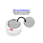 Sink strainer annotated with dimension callouts showing 6 cm diameter and 1 cm height.