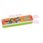 Closed pencil box annotated with dimension lines reading 20.5 cm length, 5.3 cm width, and 3 cm height.