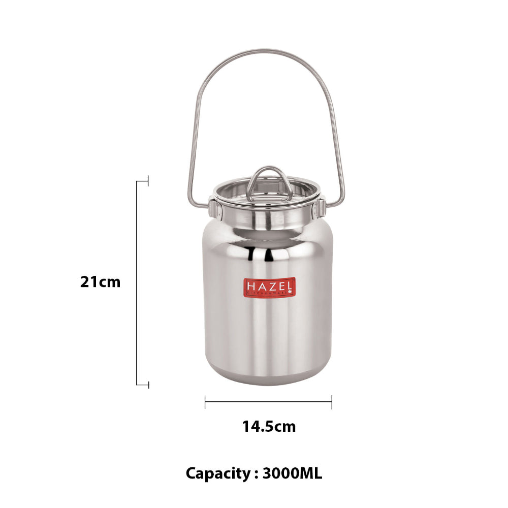 Stainless Steel Oil & Ghee Container with Lid - 3 L
