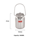 Stainless Steel Oil & Ghee Container with Lid - 3 L
