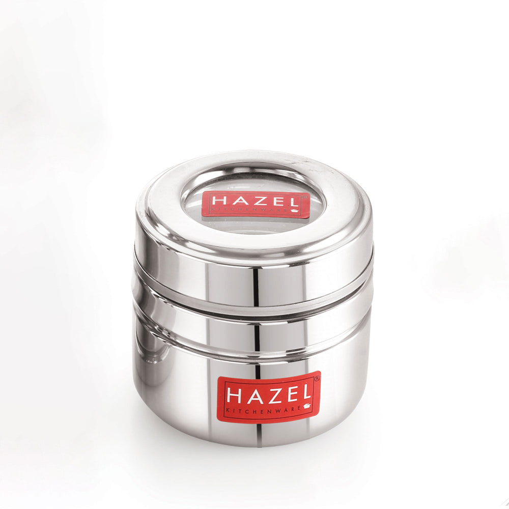 Stainless Steel Spice Container with Transparent Lid, 200ml