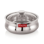 Stainless Steel Roti Casserole/Hotcase with Glass Lid – 1250 ML