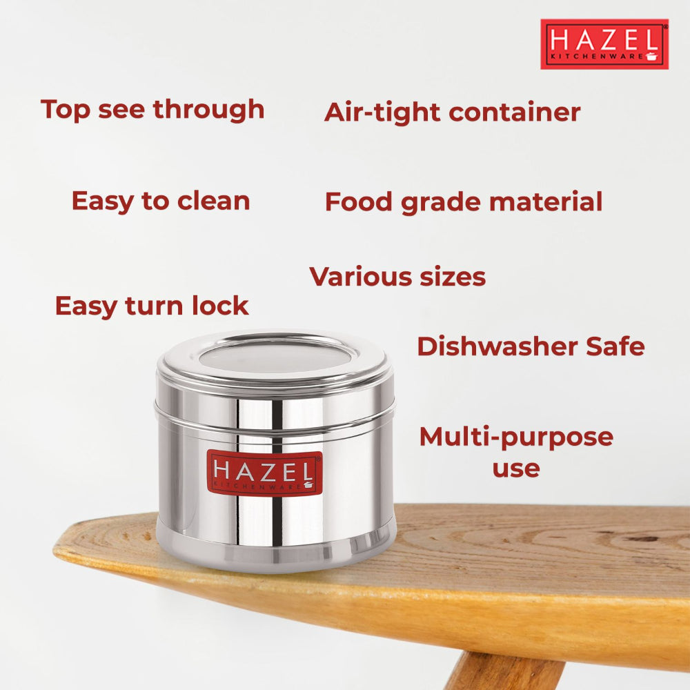 Stainless Steel Airtight Masala, Spice Container Set for Kitchen Storage