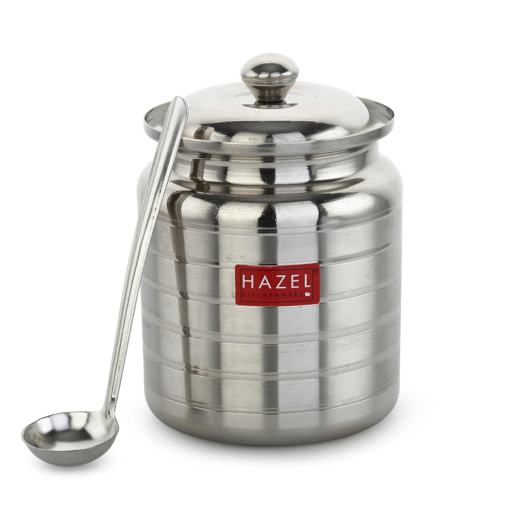 Stainless Steel Ghee Pot with Spoon and Lid Ð 275 ML