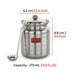Stainless Steel Ghee Pot with Spoon and Lid Ð 275 ML