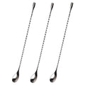 Stainless Steel Twisted Bar Spoon, Set of 3